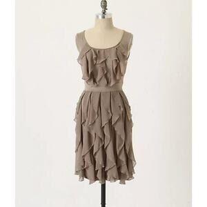 Rio Rao Anthropologie Size XS Tan Ruffle Tank Dress